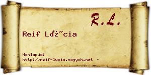 Reif Lúcia névjegykártya